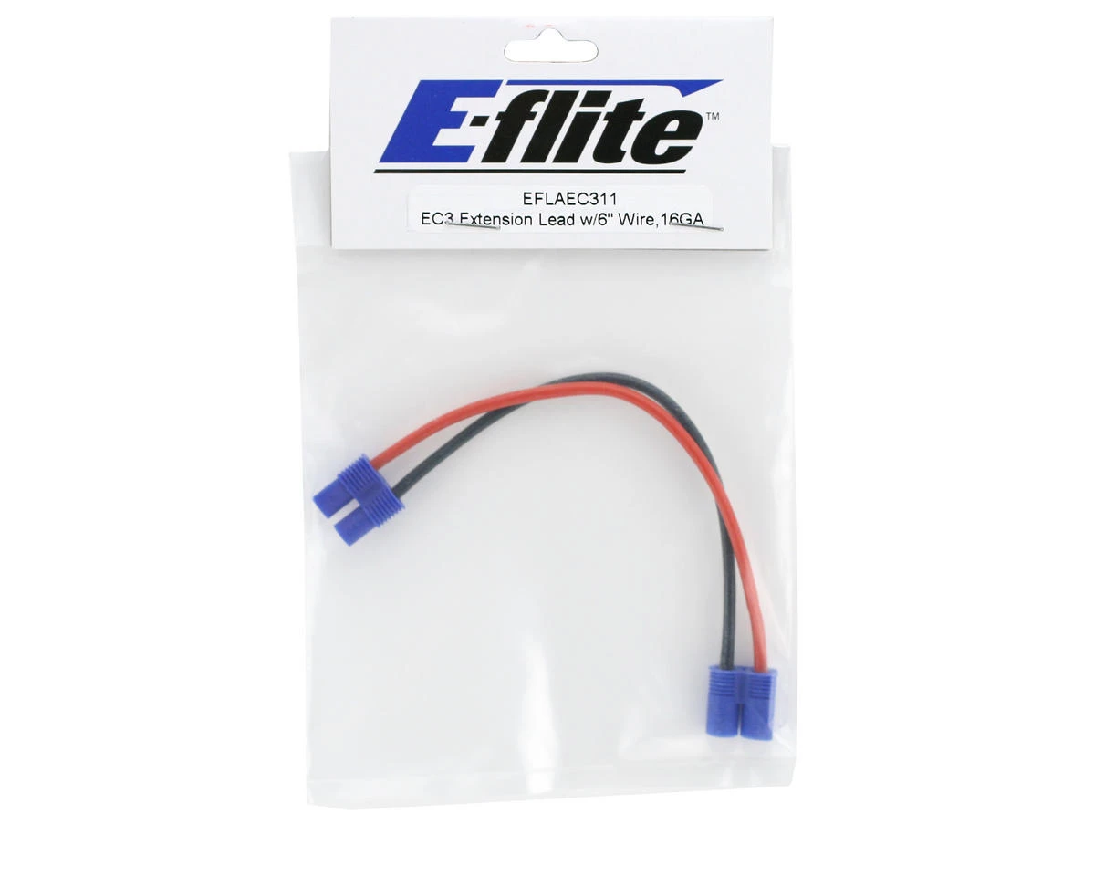 E-flite EC3 Extension Lead w/6" Wire (16GA) 4 E-flite EC3 Extension Lead w/6" Wire (16GA) - Image 2