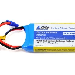 E-flite 2S LiPo Battery 20C (7.4V/1300mAh) w/EC2 Connector