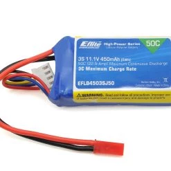 E-flite 450mAh 3S 11.1V 50C LiPo Connector w/JST Connector
